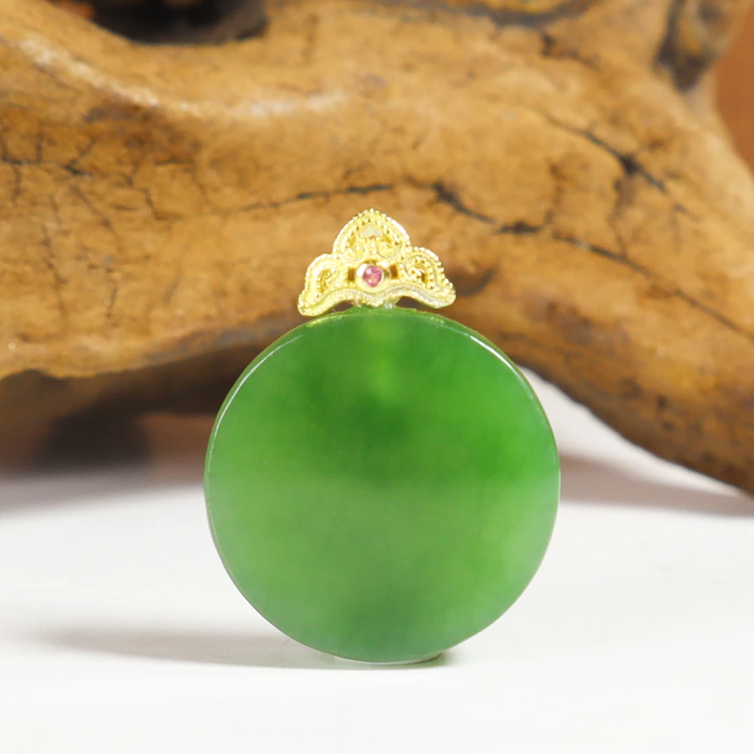 【一夕珠宝】S925银丨和田玉圆牌吊坠丨天然玉石丨多样性发一丨