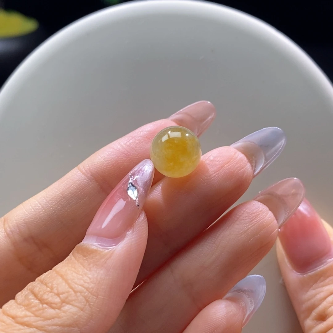 翡翠未镶嵌颈饰翡翠冰飘黄珠11.9mm