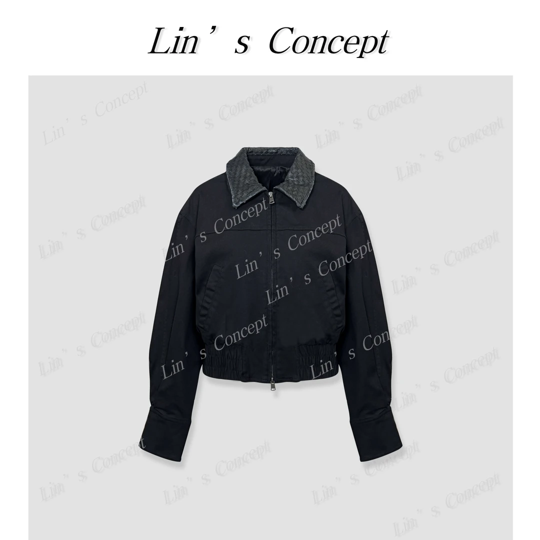 【Lin's concept】编织翻领高级拉链外套DL2406949