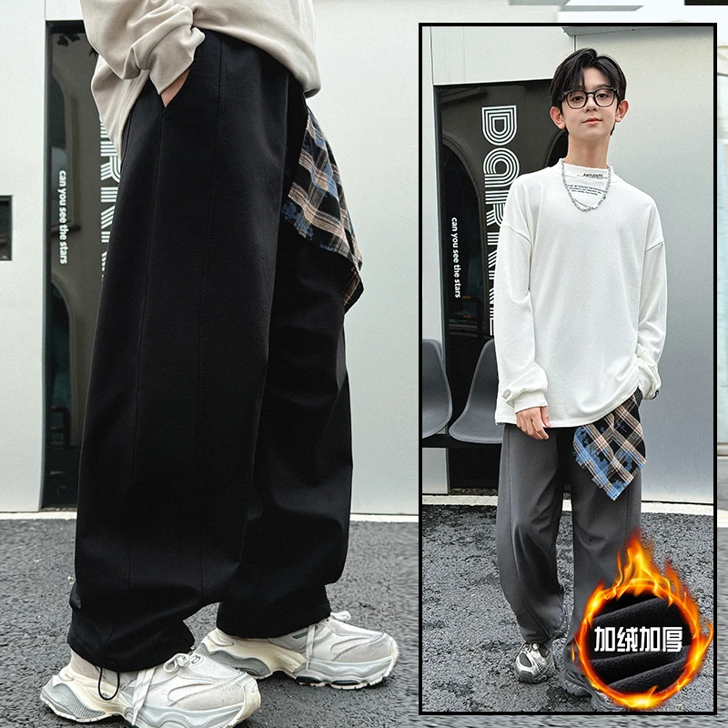 屁帘可脱卸 BL3052青少年加绒裤2025新款童装冬季男大童工装裤潮