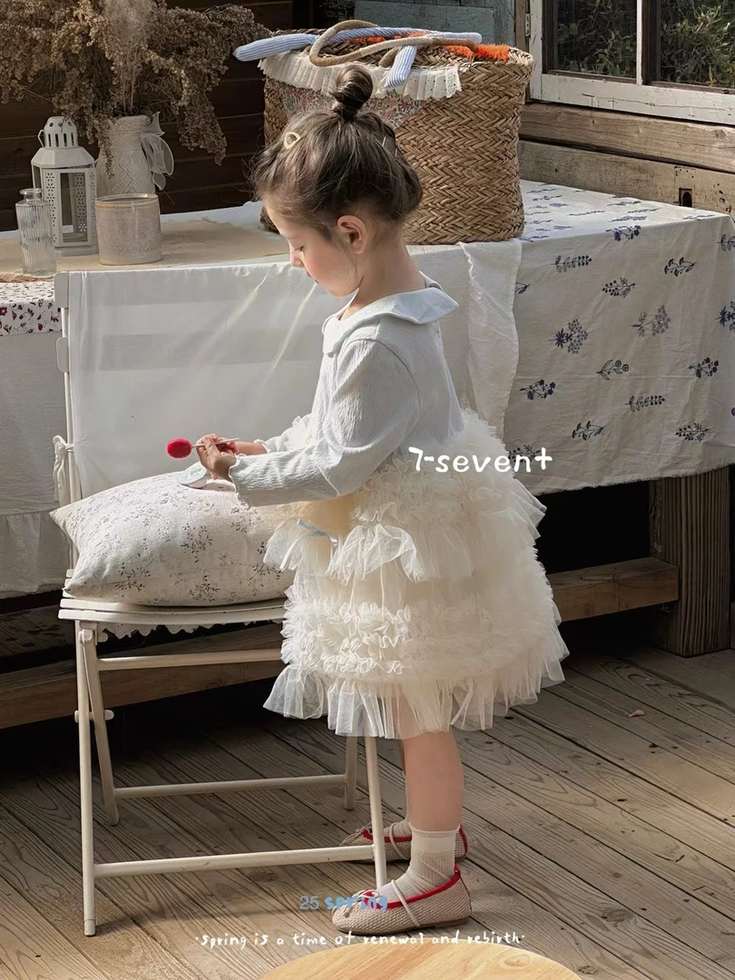 7-seven原创品牌童装正版 25春 超仙蓬蓬公主裙纱裙