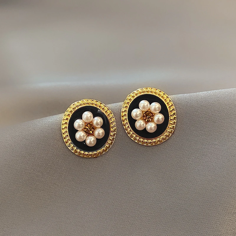 铜合金仿珍珠耳饰 【珠环】气质轻奢简约精致港风耳饰春节耳钉