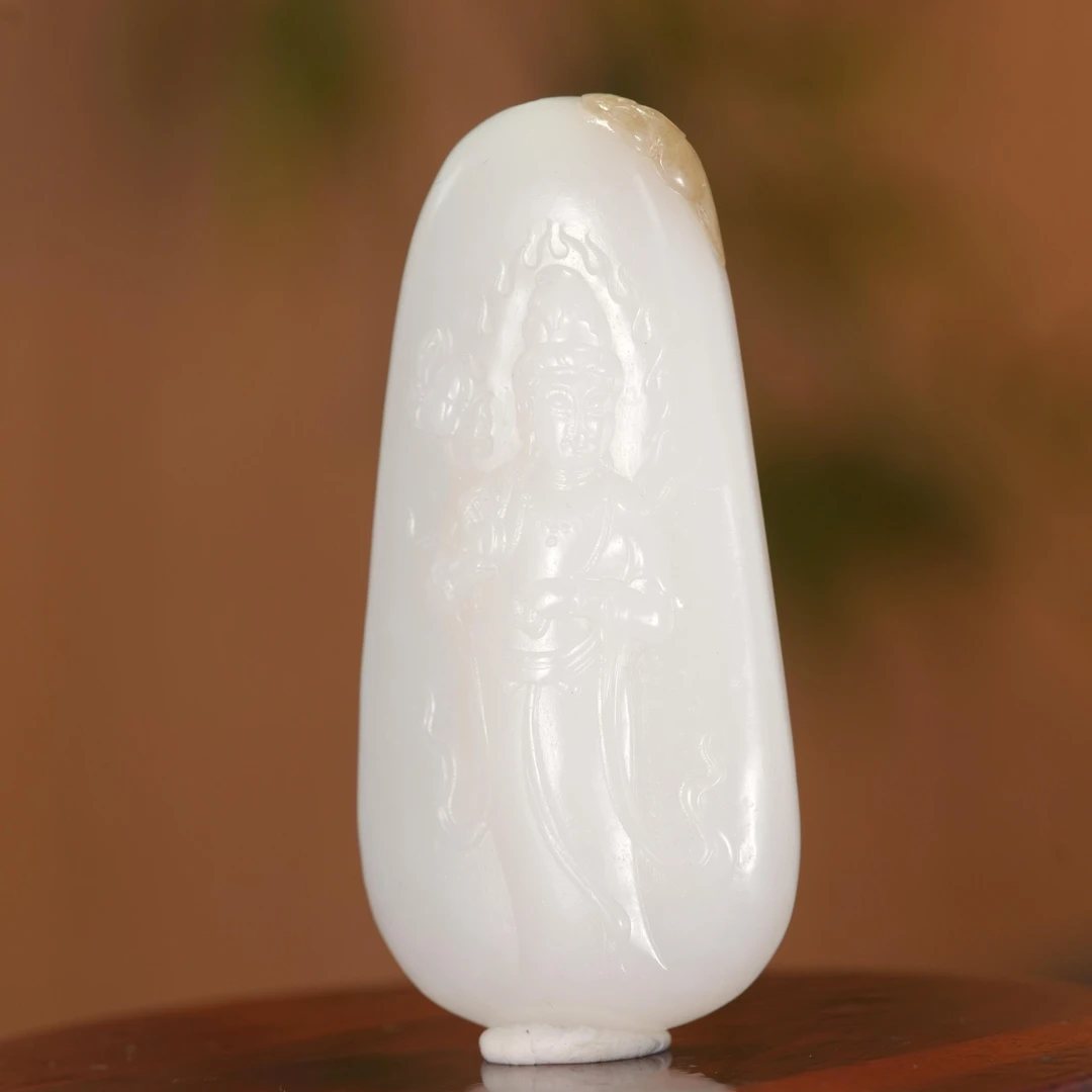 Lot23.和田白玉观音吊坠/160195/拍宝