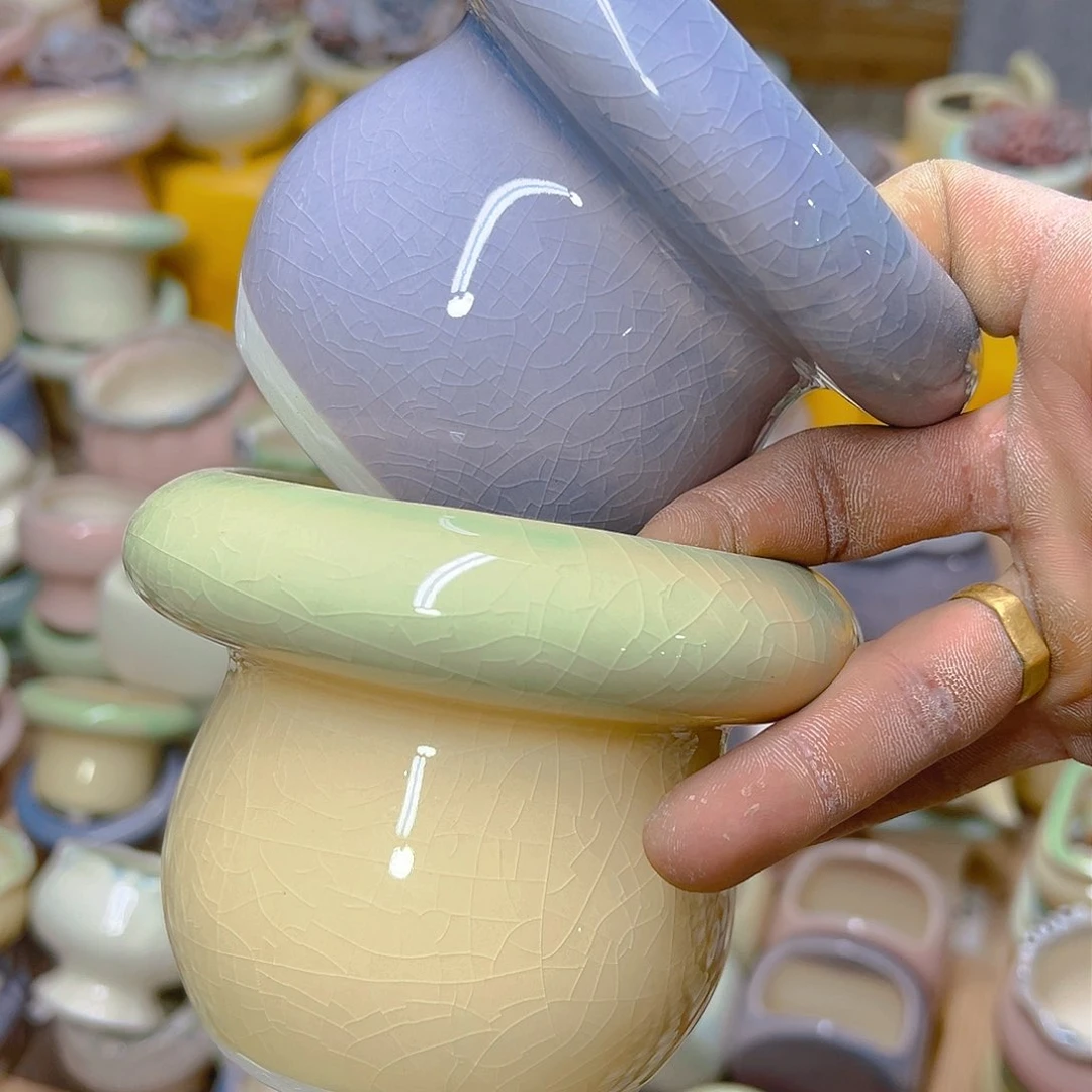 红陶陶瓷花盆当场满12包邮