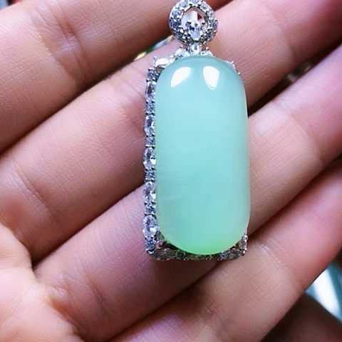 和田玉戒指银S925镶嵌