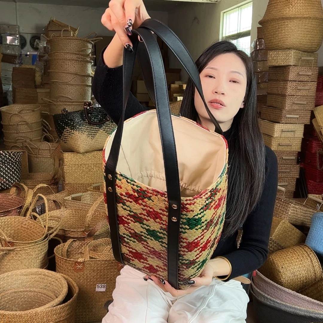 草编草编包/草编收纳盒带瑕疵