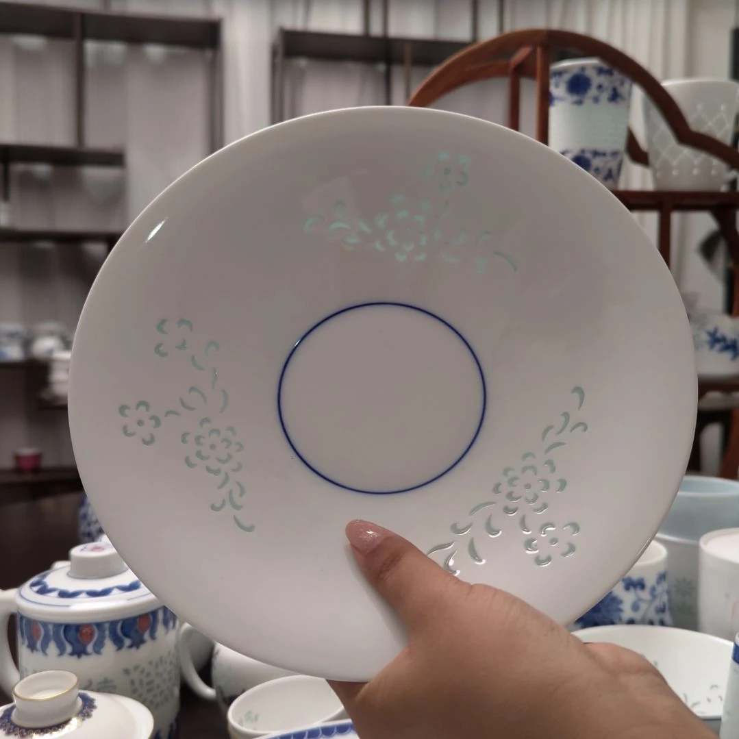 瓷清韵白胎8.5寸深盘两只装