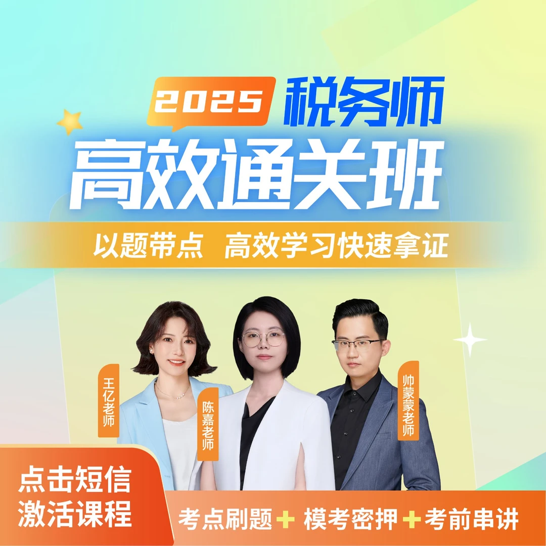 2025税务师全程通关班【陈嘉+王亿+蒙蒙】