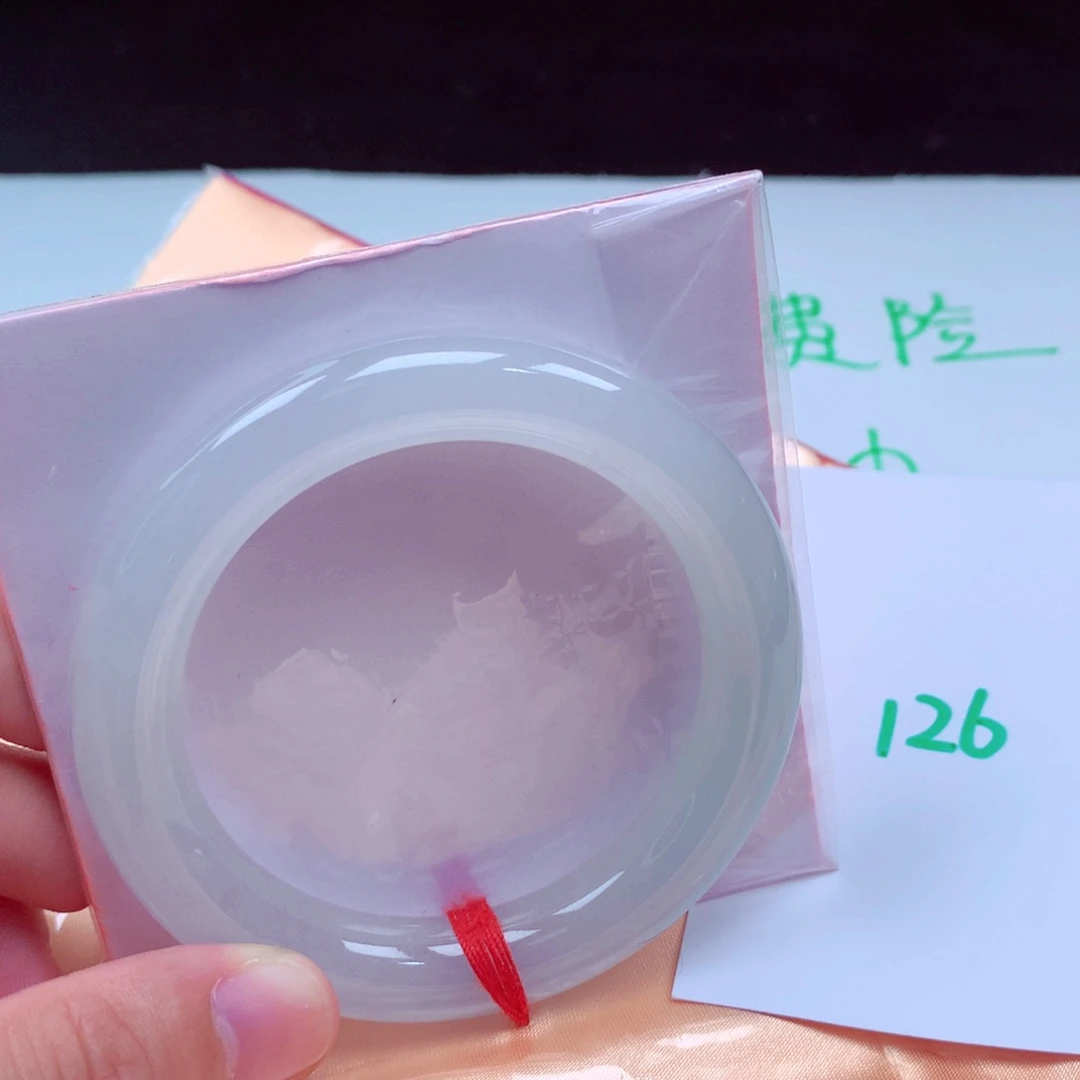 未镶嵌手镯翡翠缅甸天然A货翡翠手镯53.7圆条