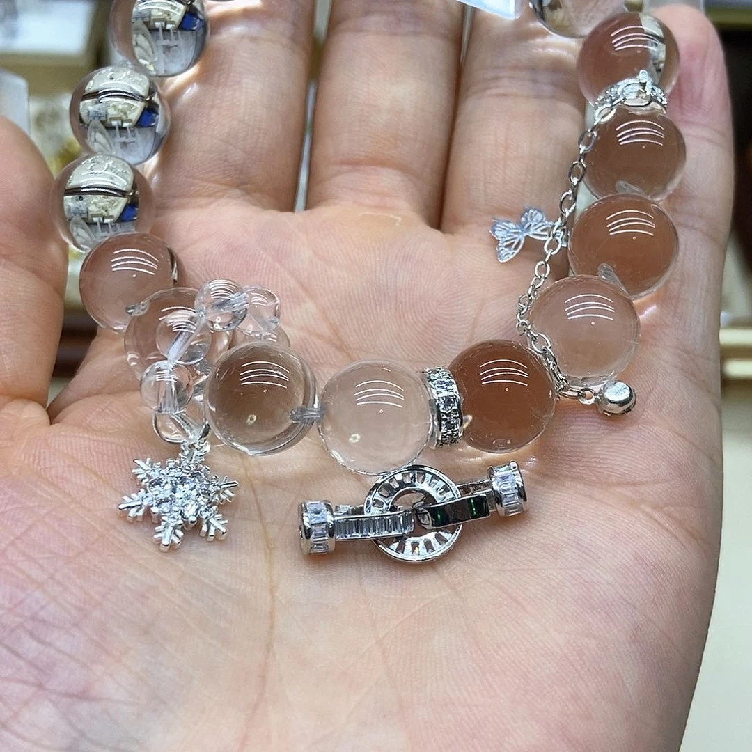 水晶手串未镶嵌12m白方糖
