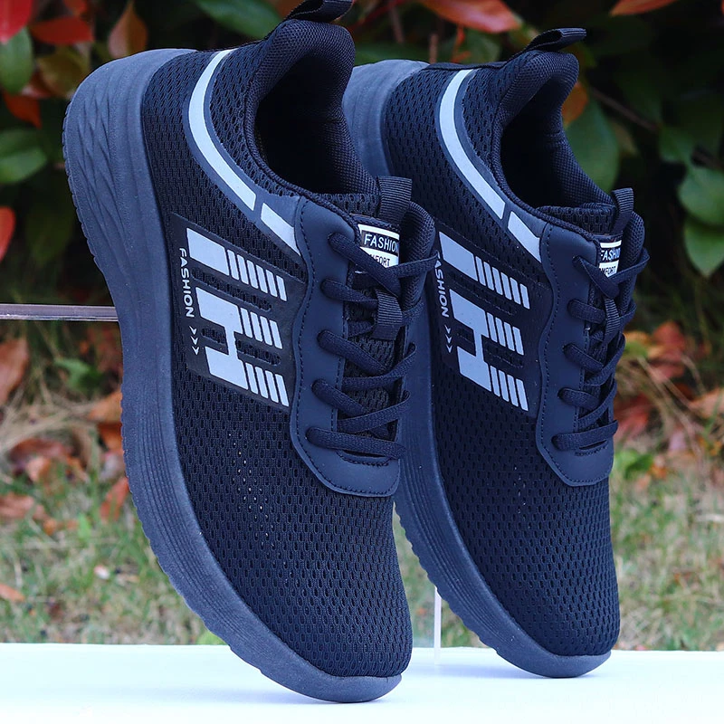 男鞋夏季新款网面透气运动鞋男款休闲轻便软底跑鞋防臭工作健步鞋