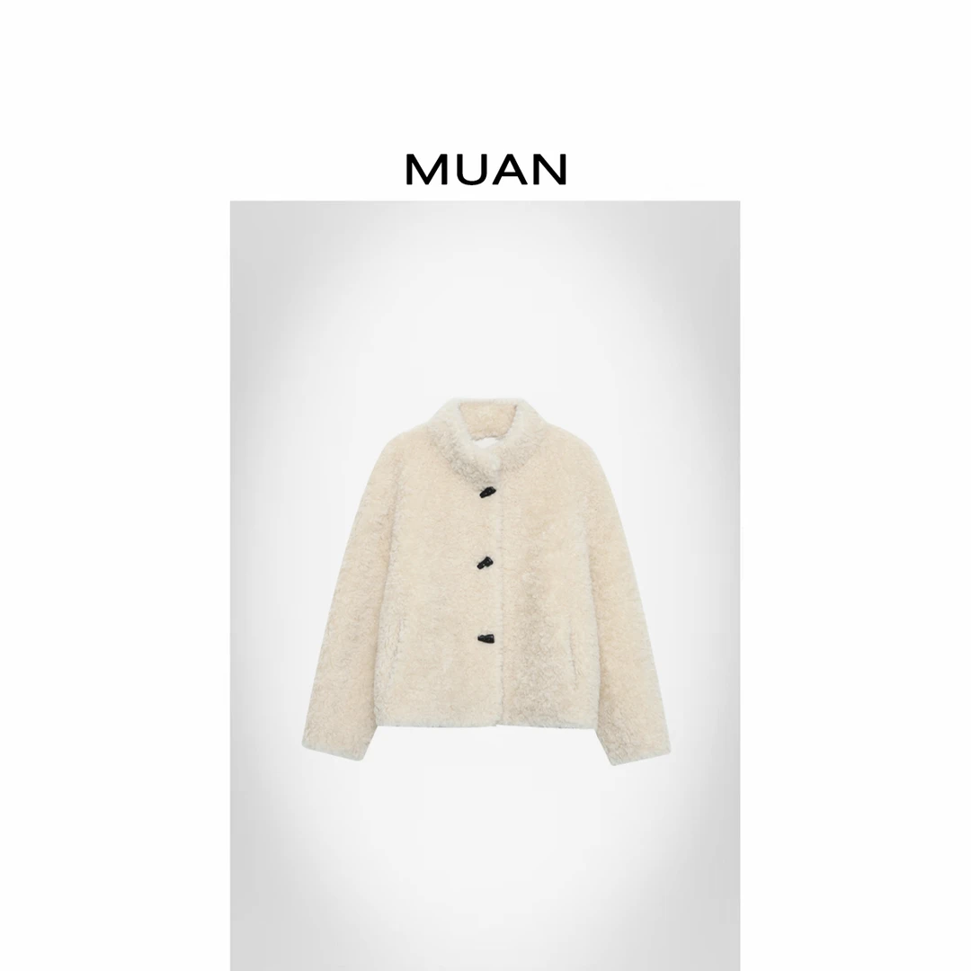 木岸MUAN:《小布朗尼外套》定制100羊毛牛角扣800克外套D-YJ2-24827