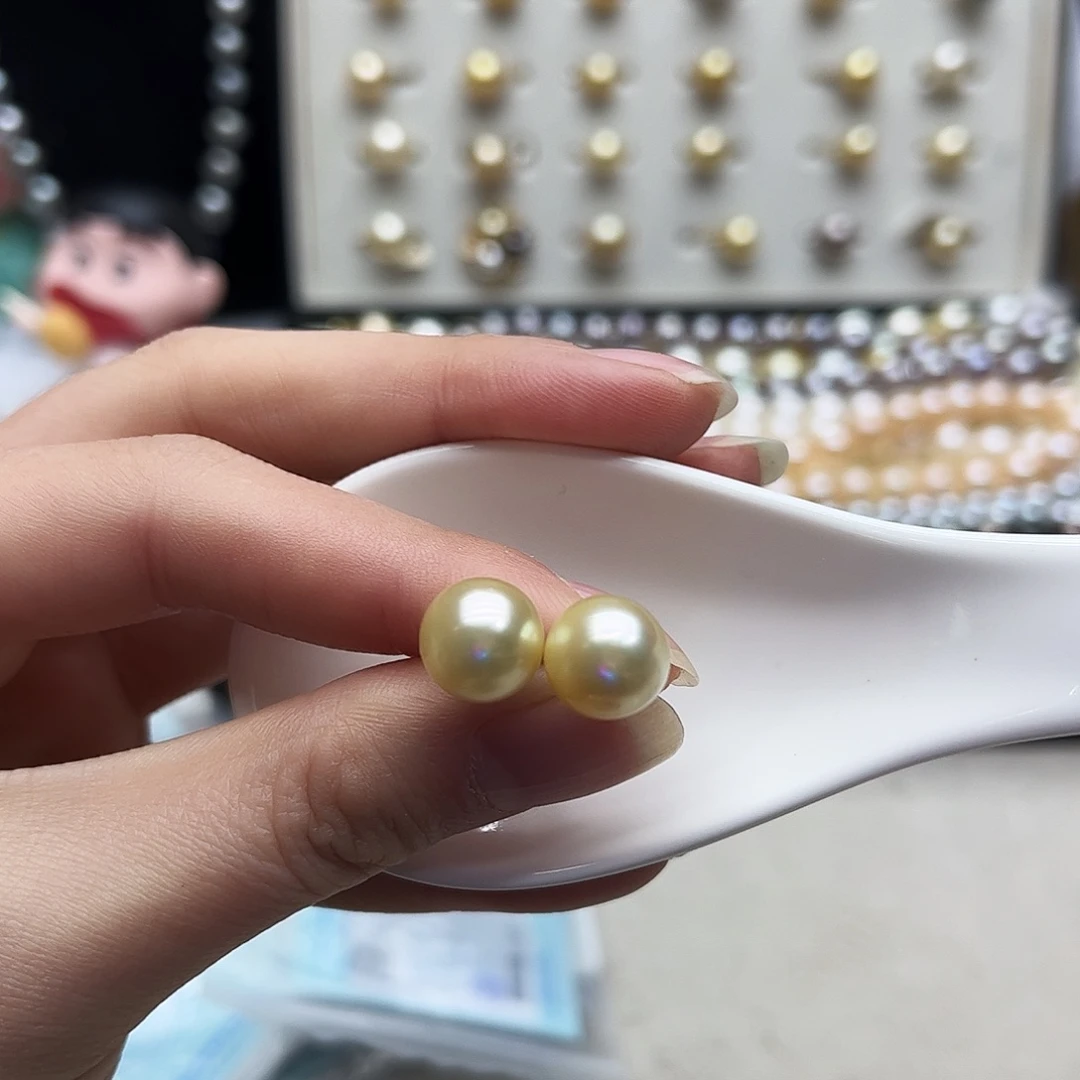 耳饰银S925镶嵌海水珍珠