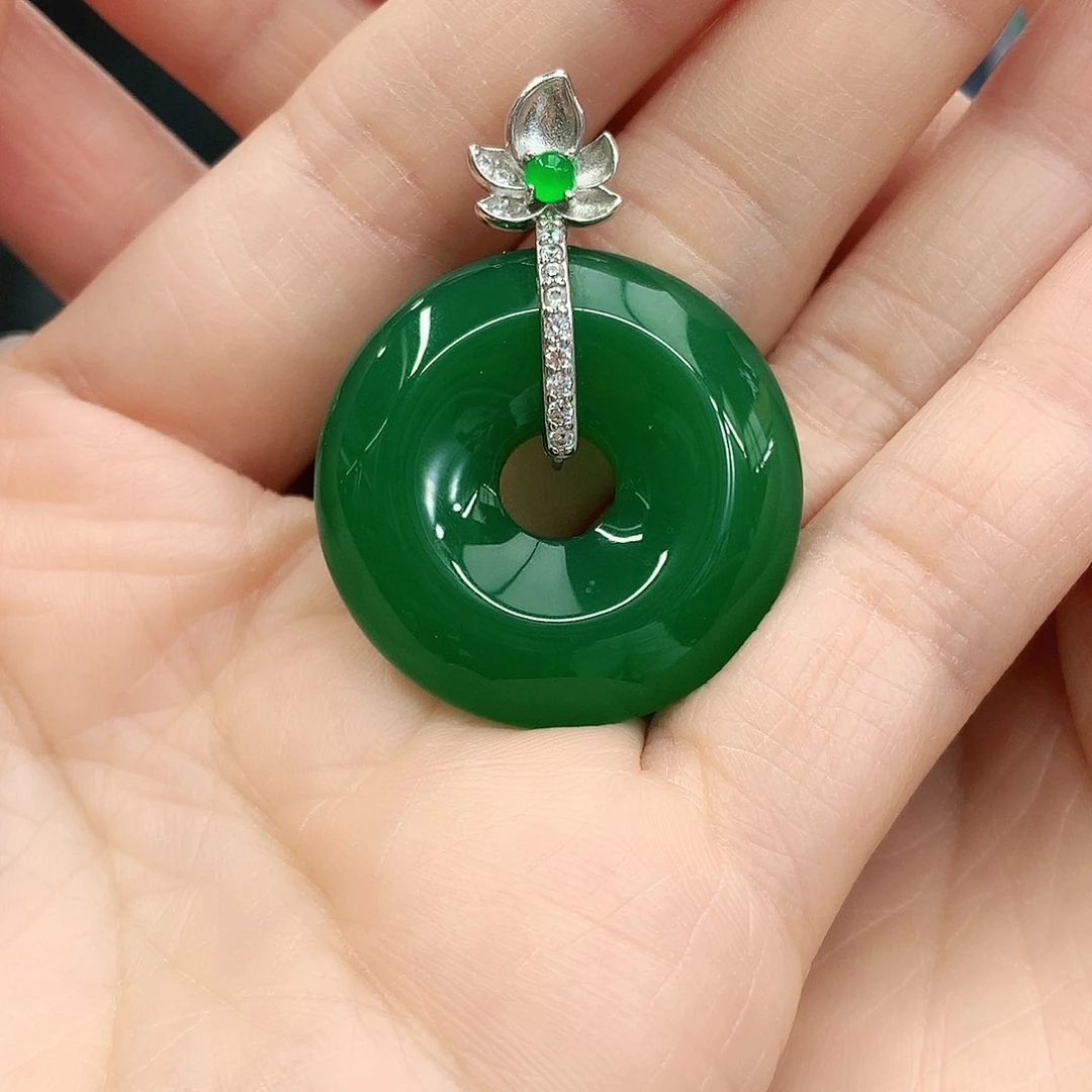 银S925镶嵌吊坠玛瑙/玉髓