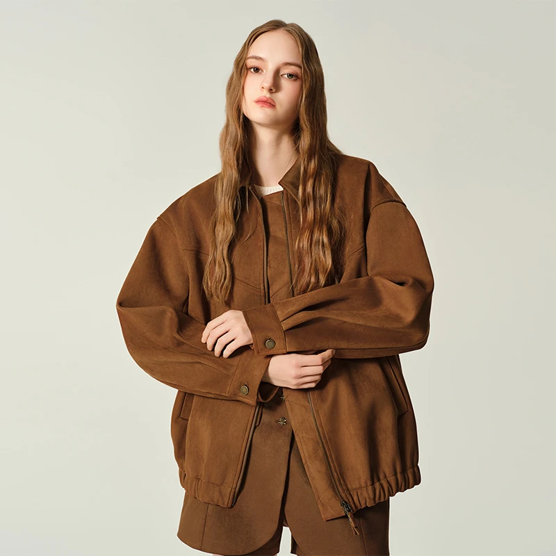 JENDESJENDES秀场趋势 高定甄选短款翻领夹克女复古气质短外套