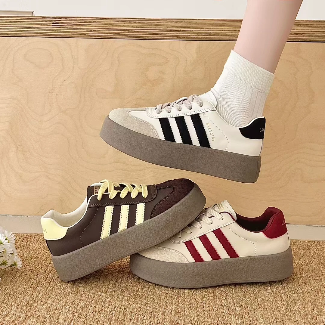 踩屎感厚底休闲板鞋女2025春夏秋新款防滑软底德训运动鞋小白鞋