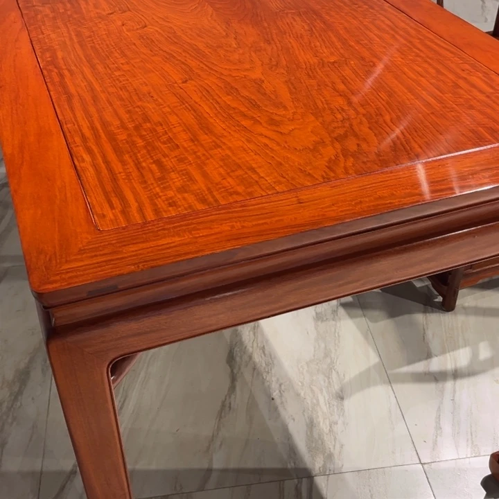 紫檀木类柜类家具随**客缅甸花梨木马蹄桌六件套