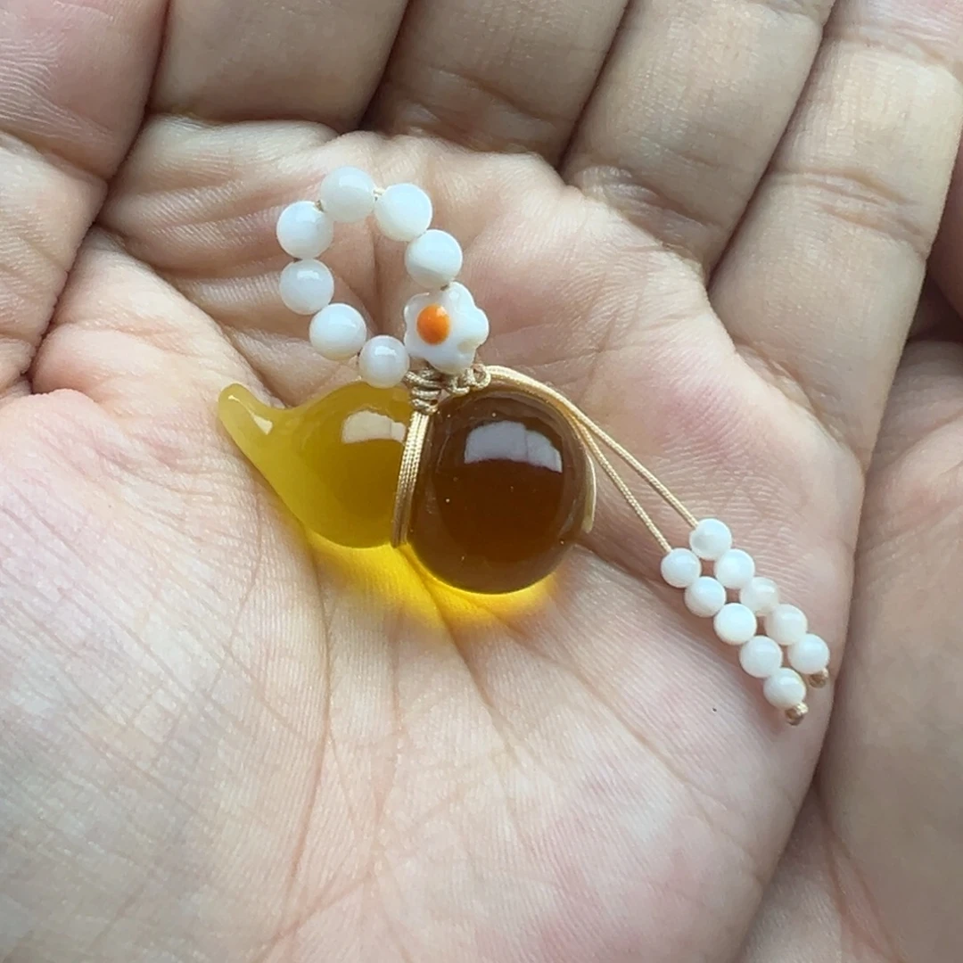 琥珀未镶嵌珠宝奇石葫芦