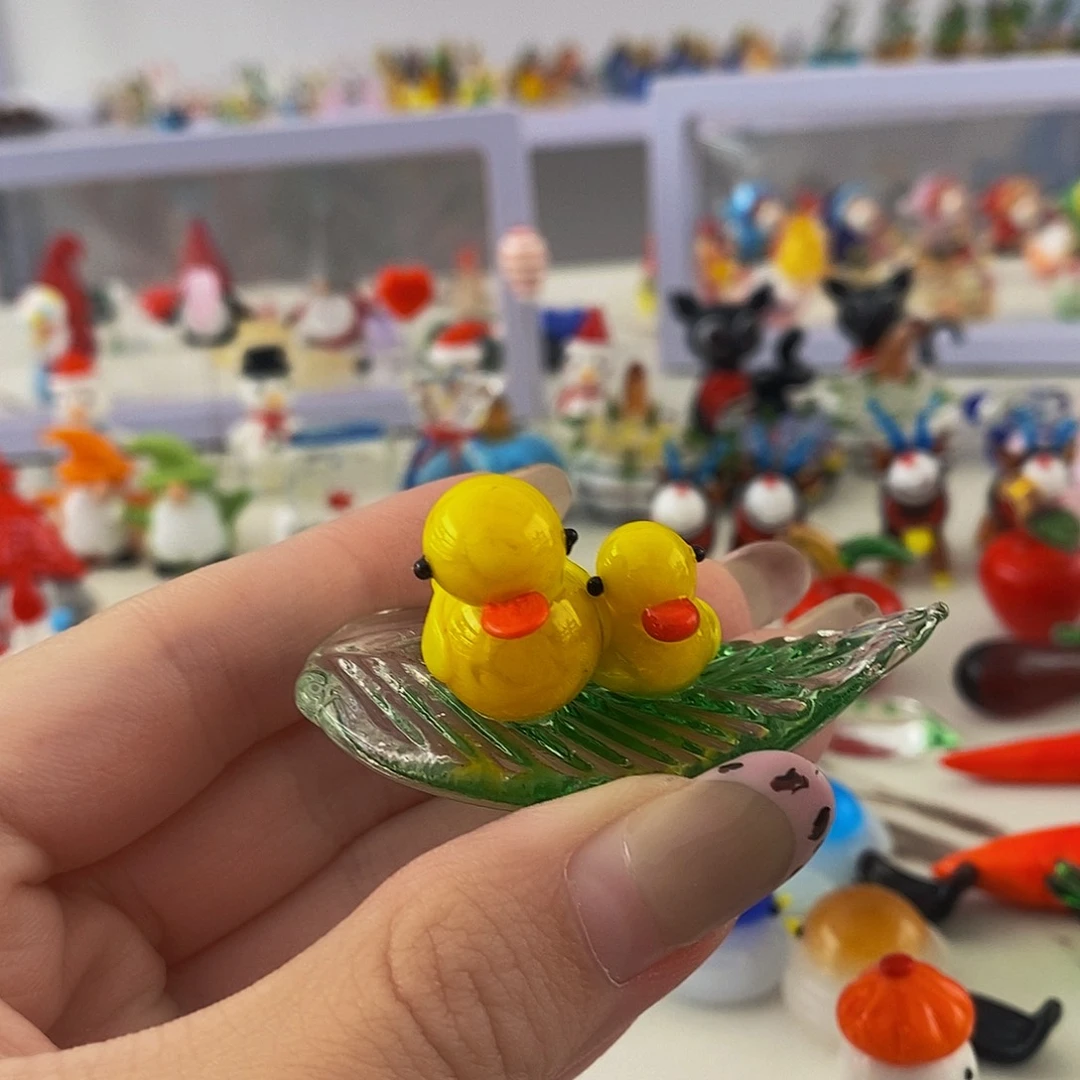 手工艺品琉璃树叶鸭