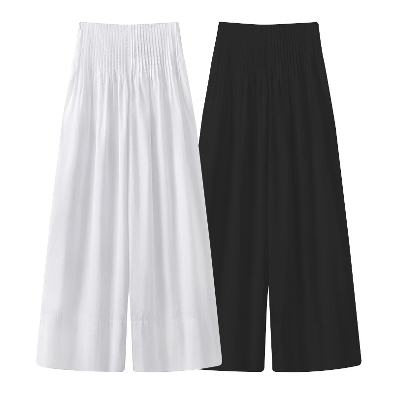 艾家2025 新款简约百搭高腰显瘦直筒9 分裤3035