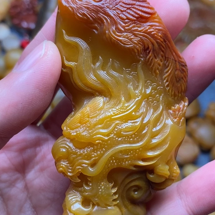 石英质玉（黄龙玉）合金颈饰