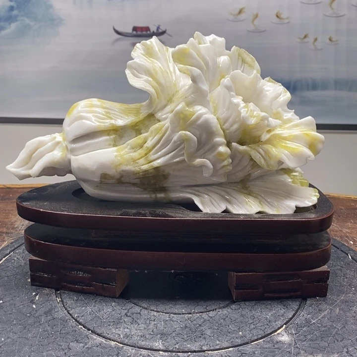 勿***我石材岫岩玉白菜摆件