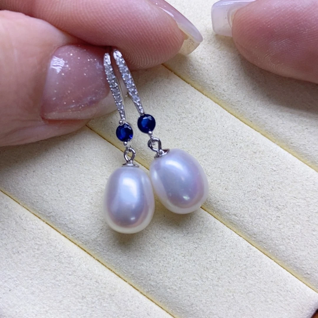 淡水珍珠耳饰银S925镶嵌