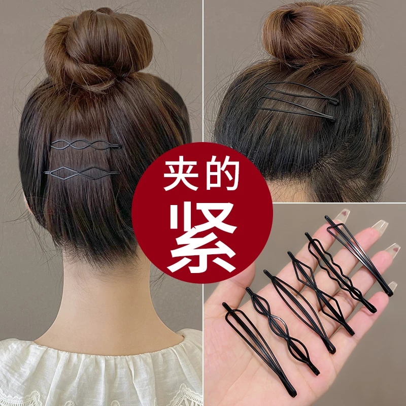 黑色发夹女一字夹子头饰发卡刘海侧边后脑勺碎发整理神器边夹