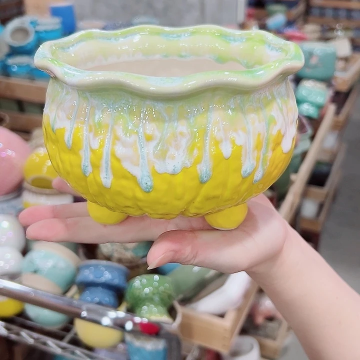 有孔.凑满10元发货多肉陶瓷花盆！