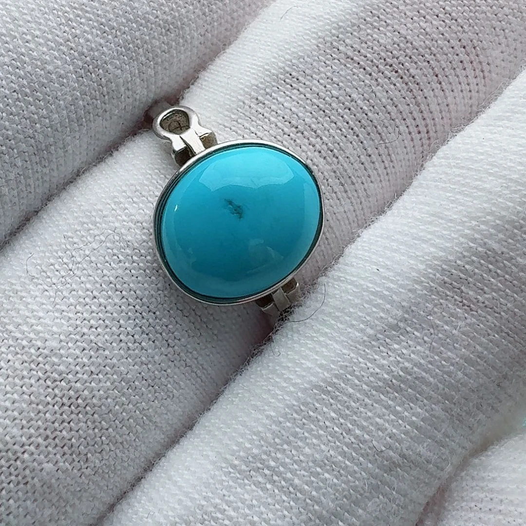 绿松石银S925镶嵌戒指