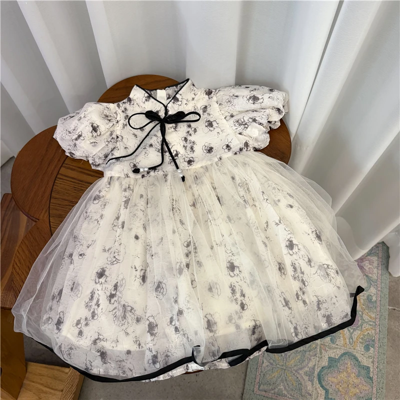 X007QZ中式连衣裙鱼子酱品牌童装儿童女童