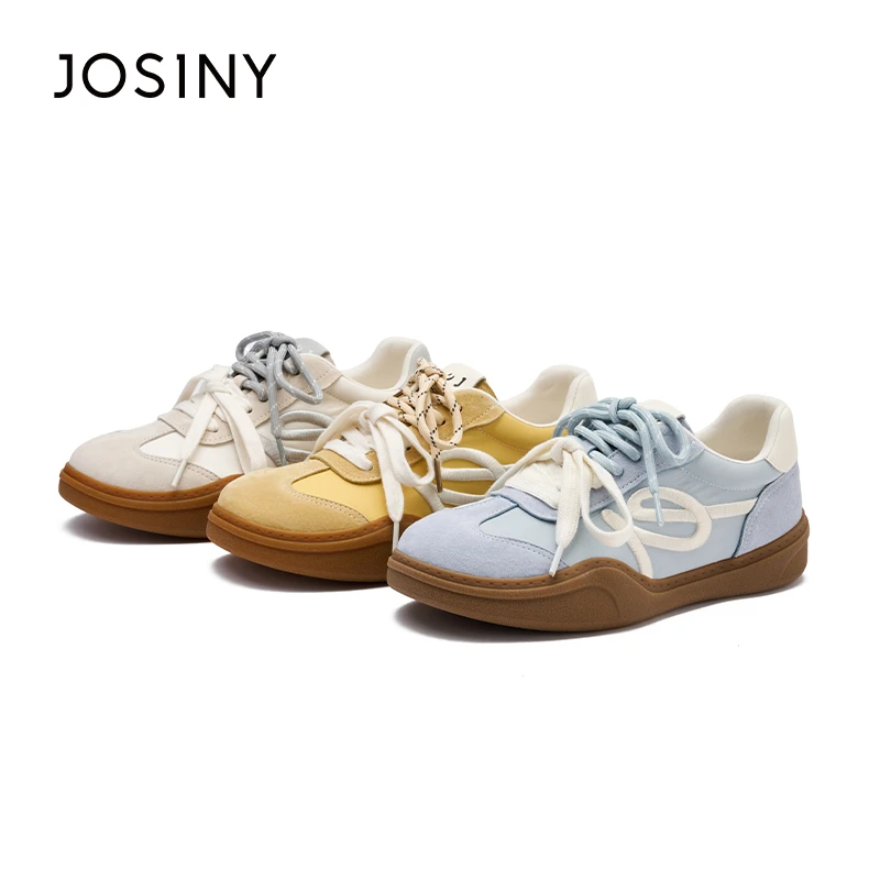 卓诗尼女鞋欧若风德训鞋2025夏季新款复古拼色厚底百搭刺绣运动鞋