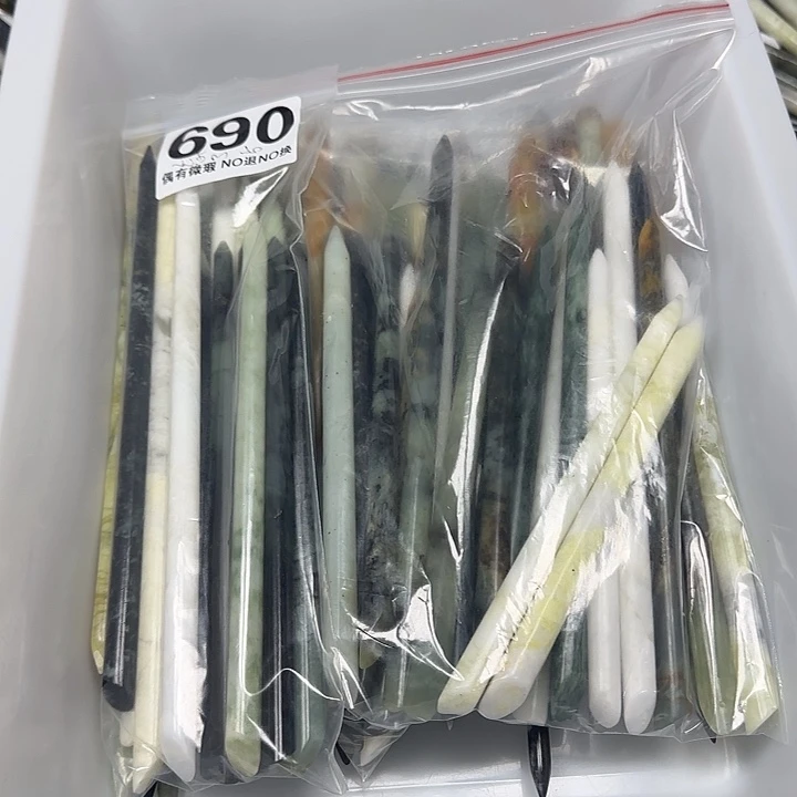 忘***笑蛇纹石玉未镶嵌发饰