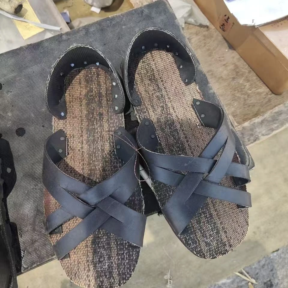 手工老式轮胎橡胶男士户外休闲结实耐穿黑色大凉鞋外穿男款露趾