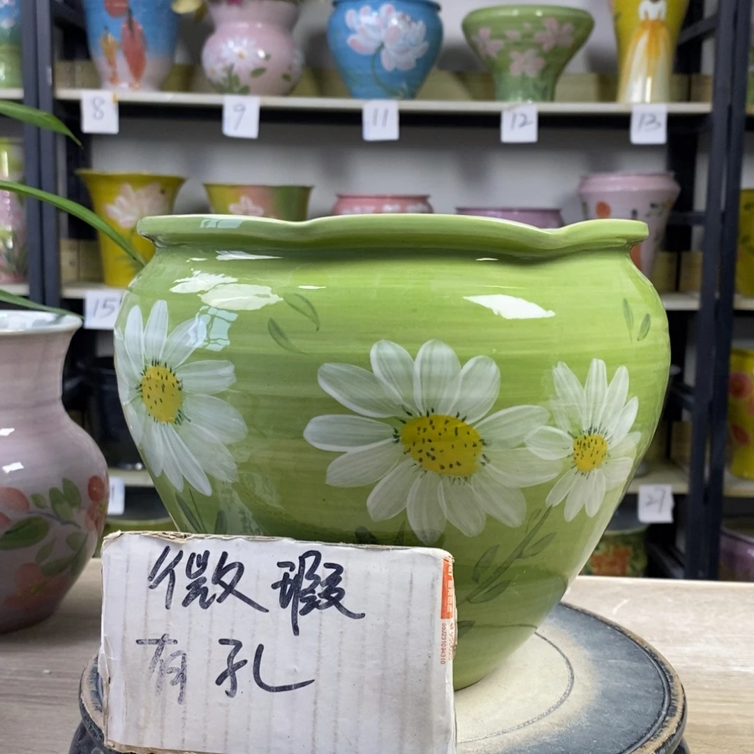 景德镇手工手绘陶瓷花盆