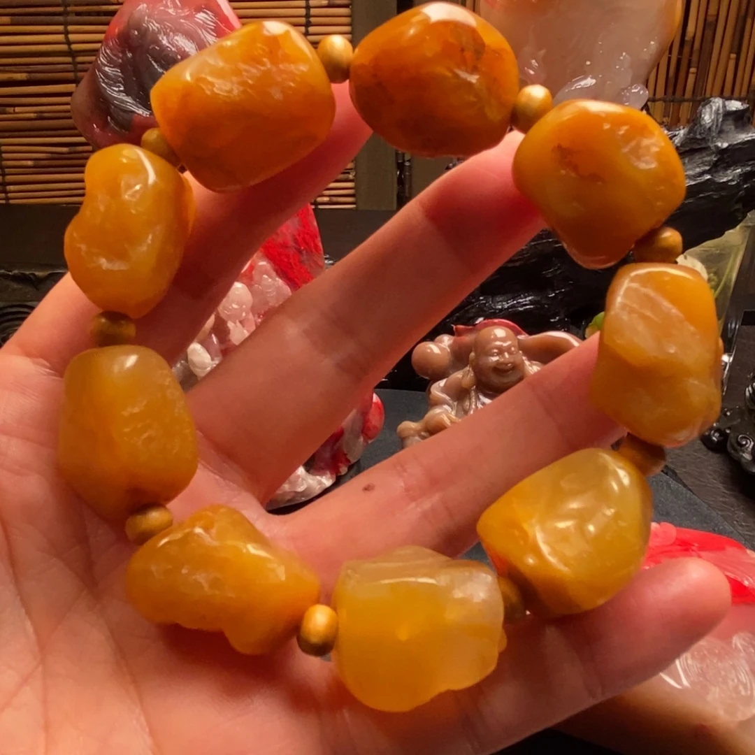 昌化石手串串田黄石