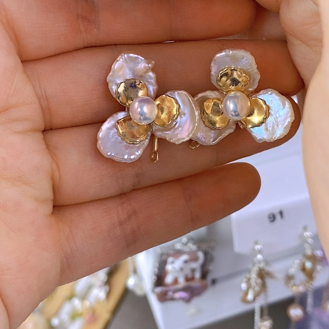 未镶嵌淡水珍珠耳饰