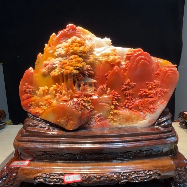 墨***人寿山石寿山石摆件文化