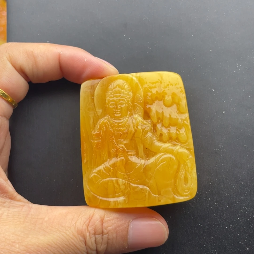 琥珀未镶嵌颈饰天然琥珀蜜蜡