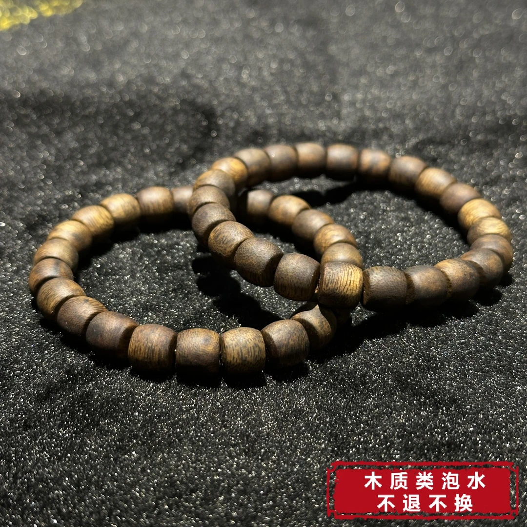 沉香【铭记珠宝】沉香桶形手串12-DM218H429【多样性发一件】约9*7mm