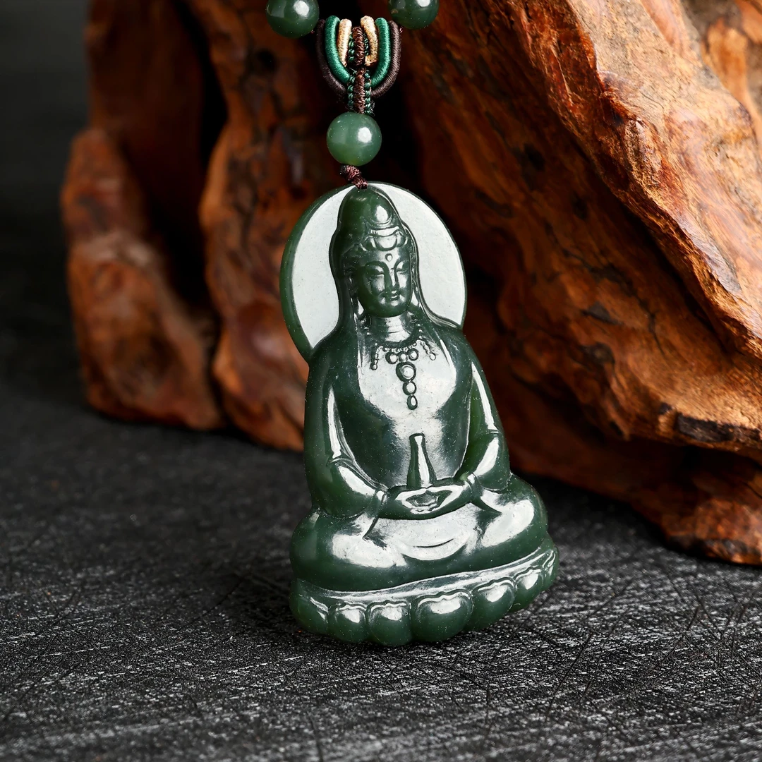 【矿姐珠宝】和田玉观音吊坠气质女款时尚百搭多样性发一