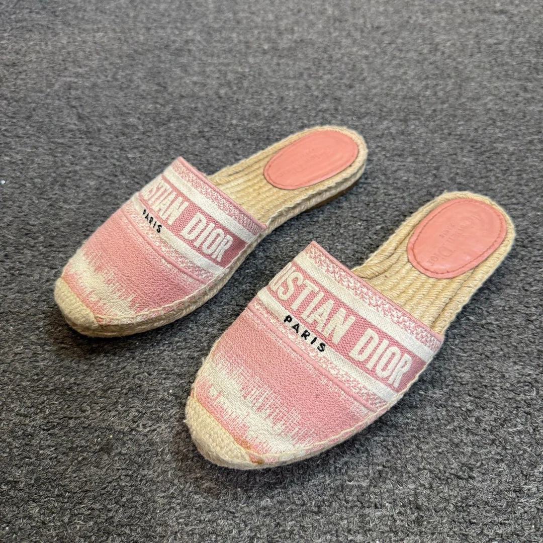 99新 DIOR/迪奥 葡萄籽奢潮/迪奥 粉色乐福半拖36/3002