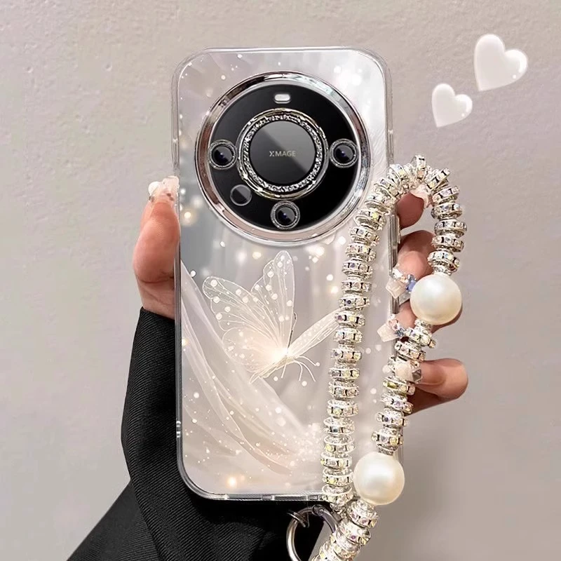 梦幻蝴蝶适用华为mate70pro手机壳m60pro+潮流时尚pura70保护套女