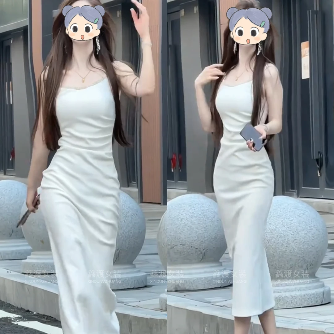 2025春夏新款时尚显瘦气质女士网红洋气连衣裙百搭款D5163