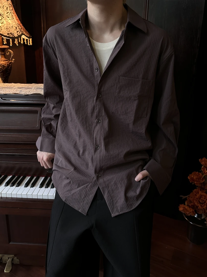 SKBD 《森寻》知识分子高智感薰衣草紫夏通勤休闲长袖纯色衬衫