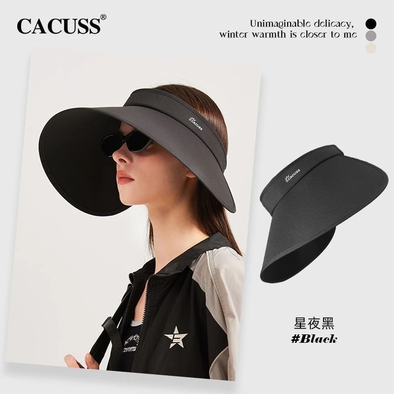 CACUSS帽子女款春夏草帽海边蝴蝶结防晒帽户外遮阳帽太阳帽渔夫帽