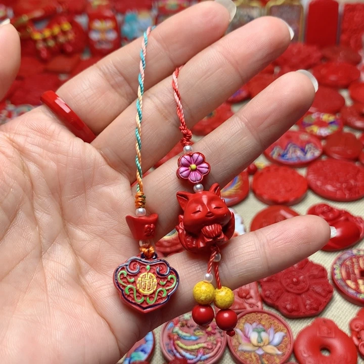 天然辰砂工艺品朱砂手机坠