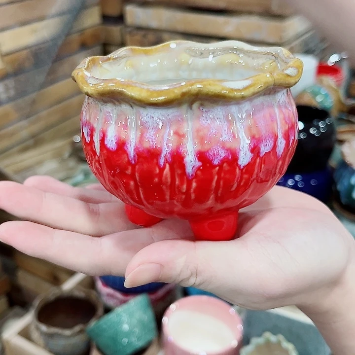 有孔.凑单10元陶瓷花盆发货！