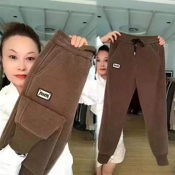 加绒加厚羊羔绒休闲哈伦裤2582