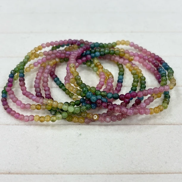 【书记甄选】天然碧玺三圈手链 多样性发一件 约3mm 383XL